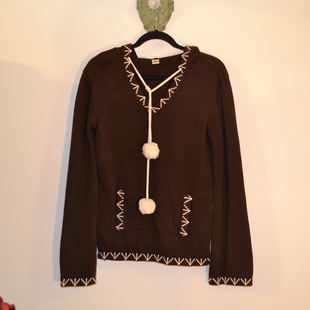 LISTED FOR MUTZEL- 🌹HP🌹PRANA DARK BROWN SWEATER, SIZE LARGE